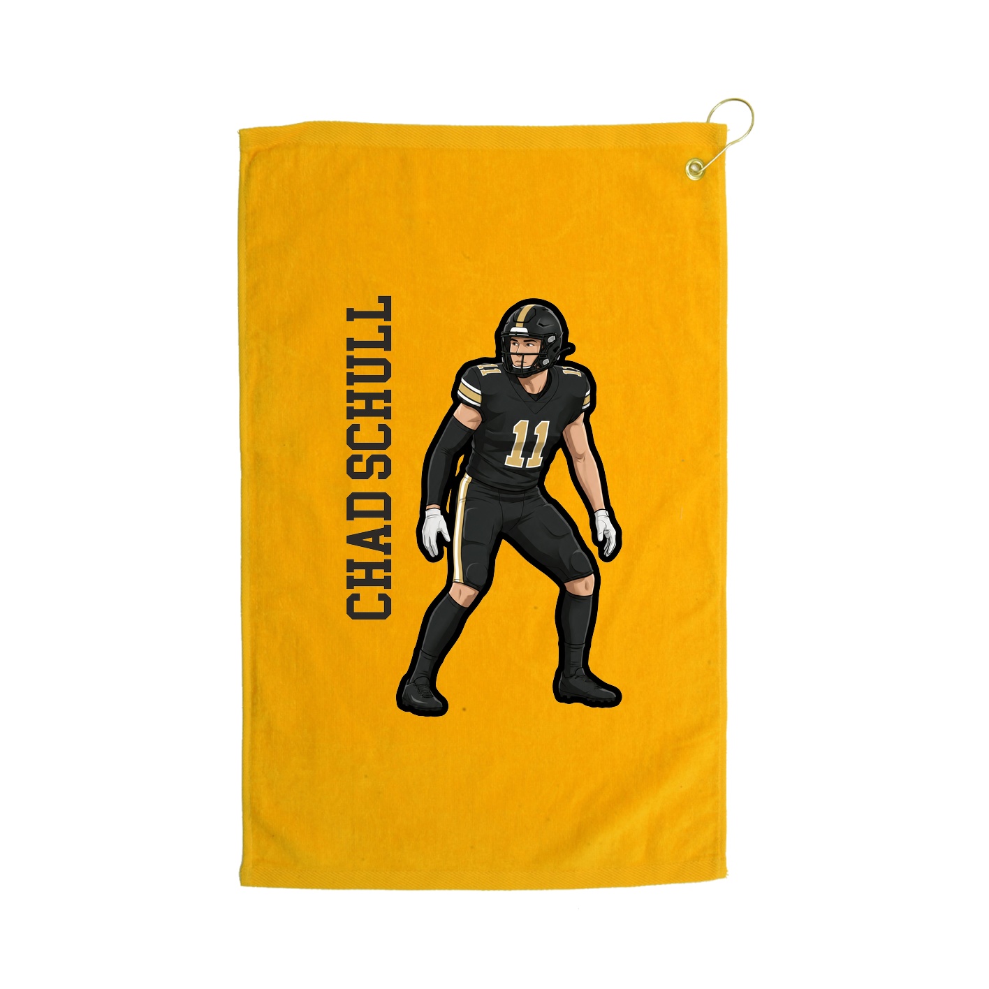 Golf Towel — Name Vertical in Gold