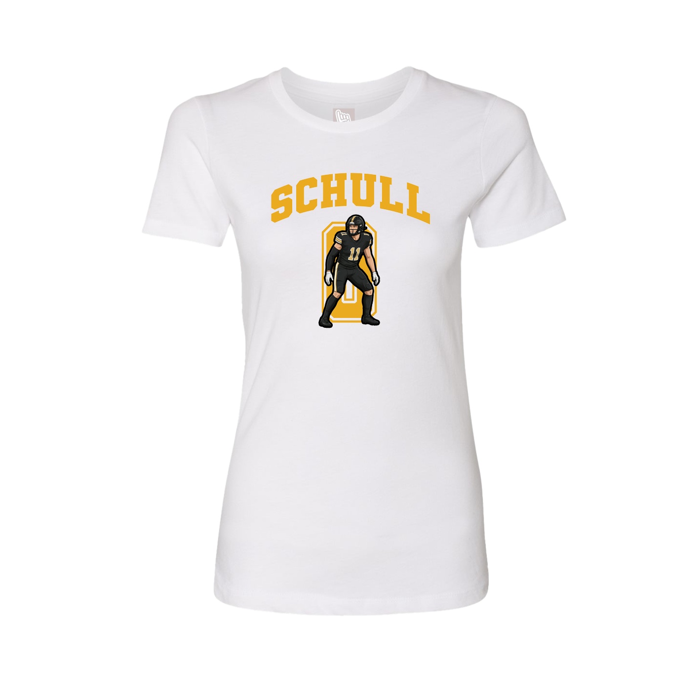 Fitted Women's Tee — Number in White