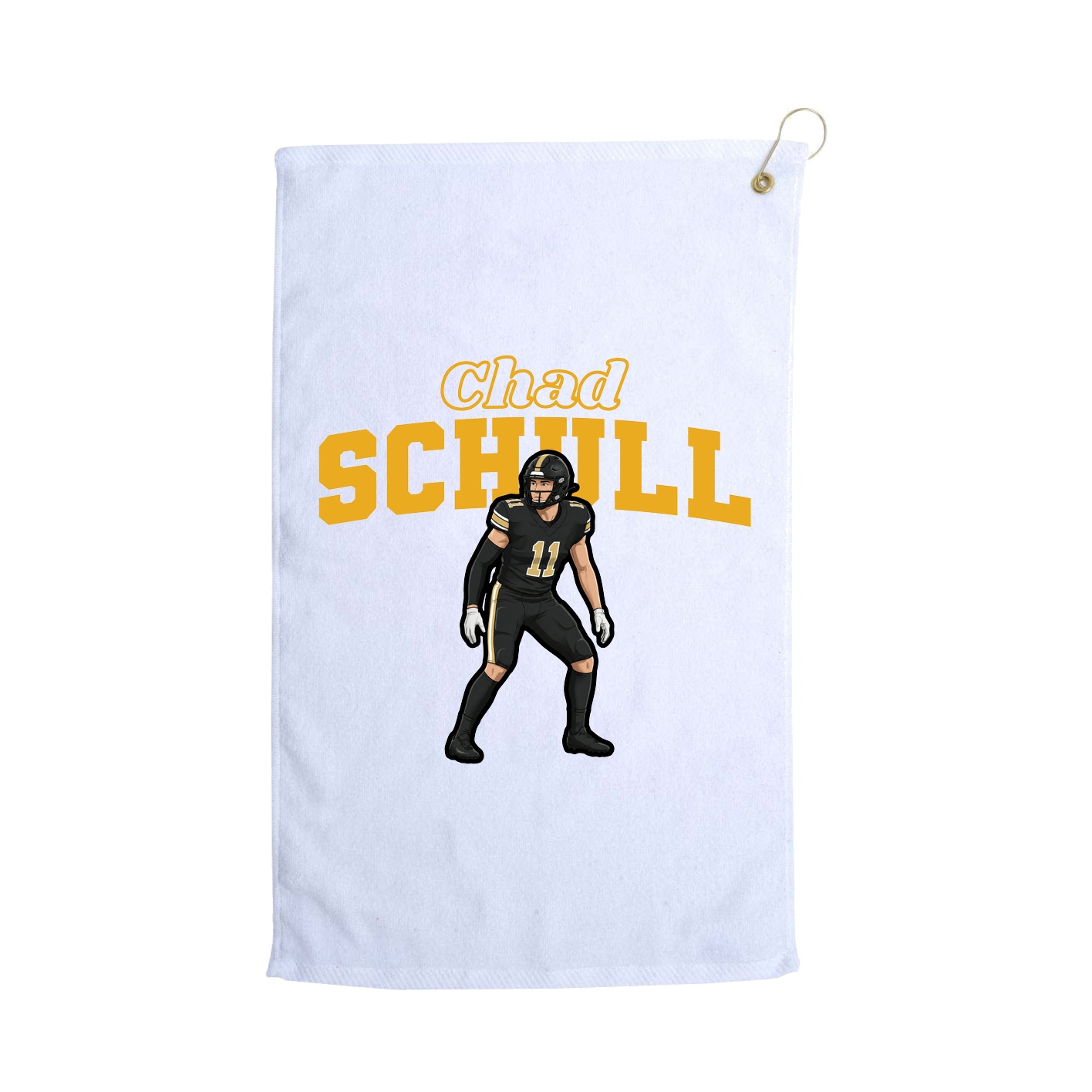 Golf Towel — Name Arch in White