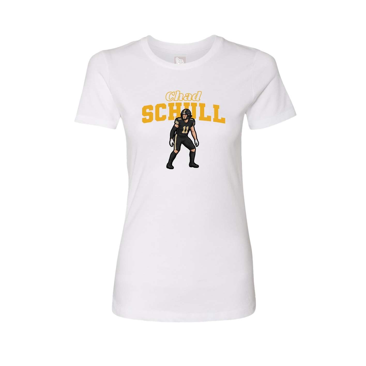 Fitted Women's Tee — Name Arch in White