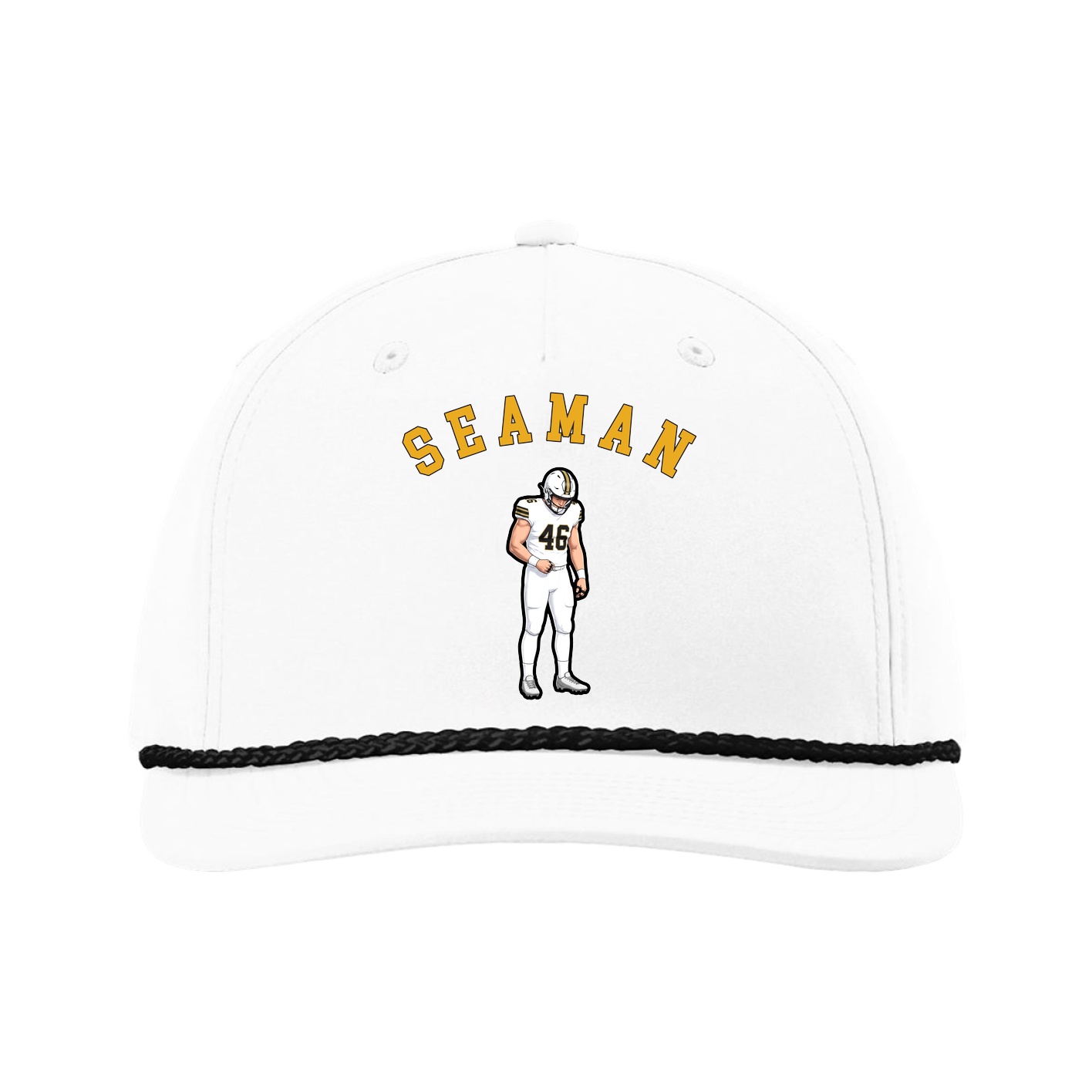 Five-Panel Classic Rope Cap — Shirsey Arch in White
