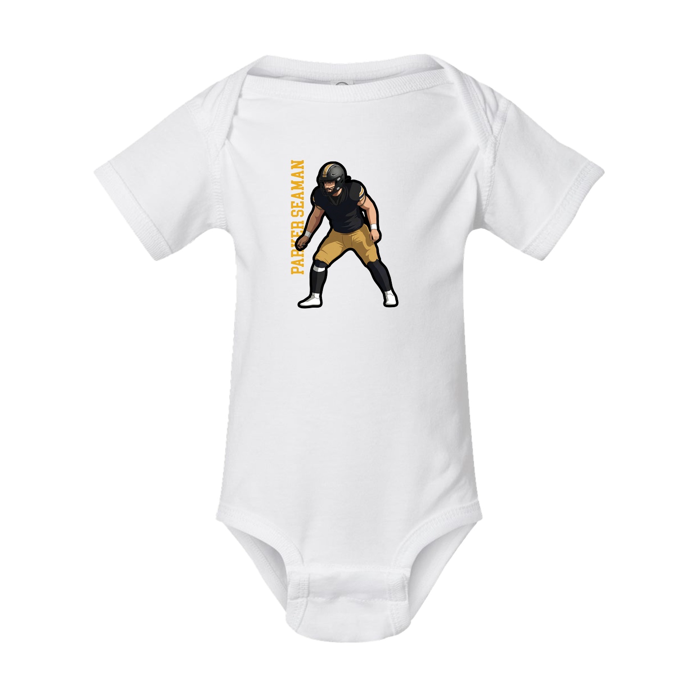 Baby Onesie — Name Vertical in White