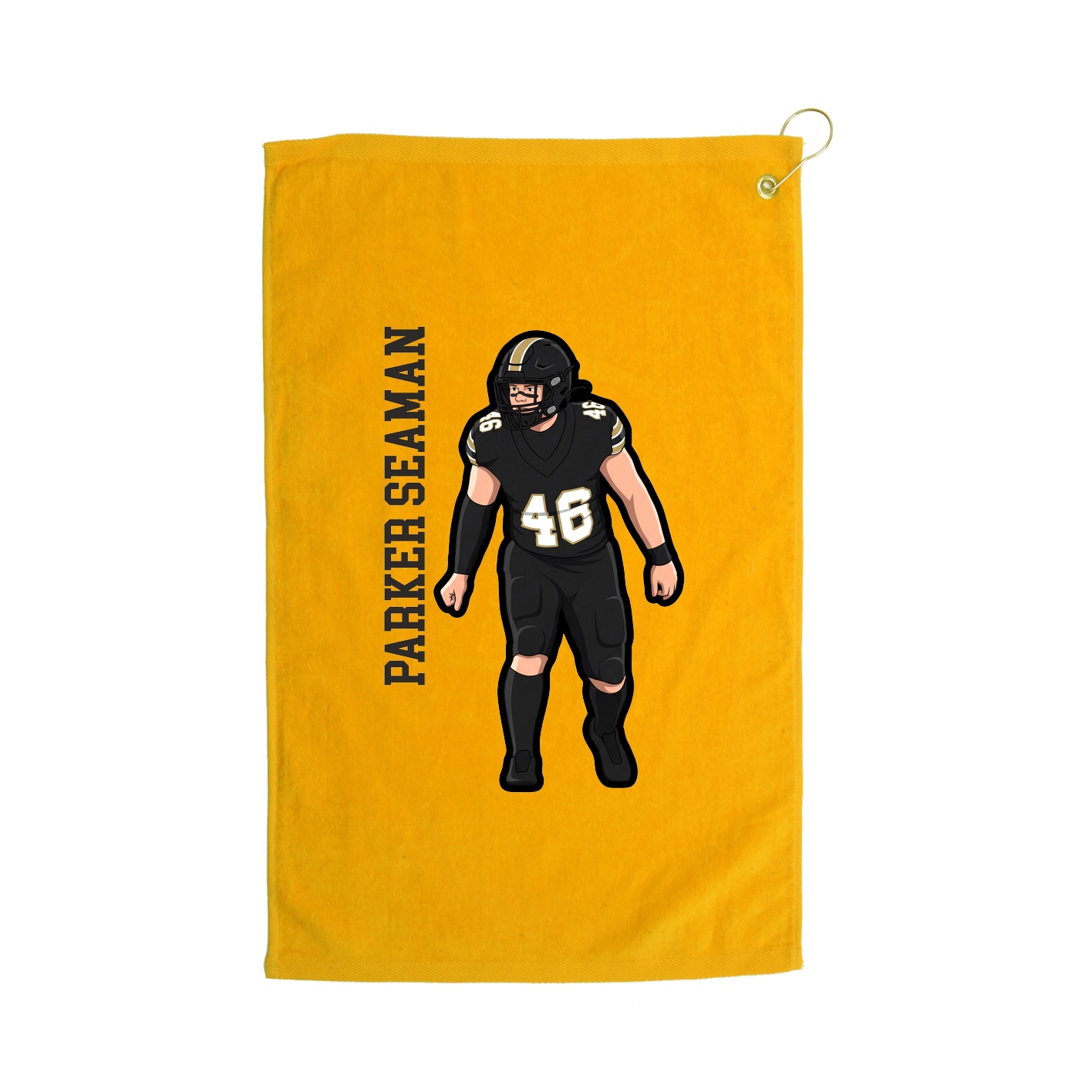 Golf Towel — Name Vertical in Gold