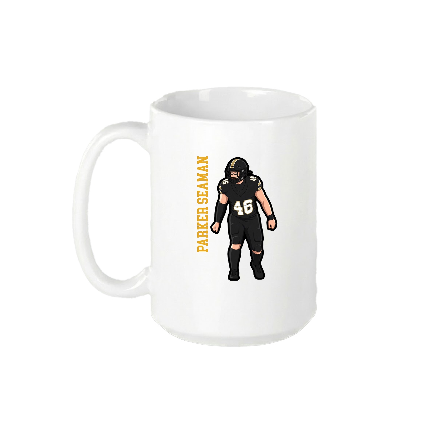 15oz Coffee Mug — Name Vertical in White