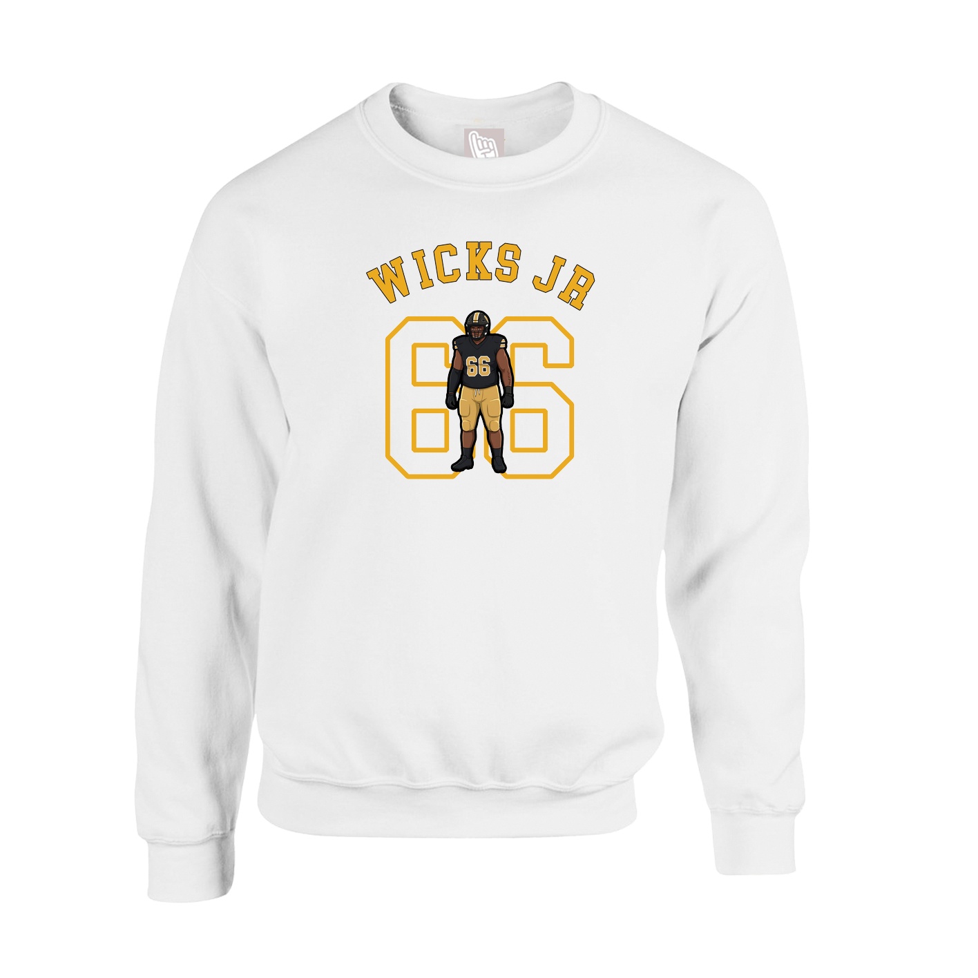 Fleece Crew — Shirsey Arch in White