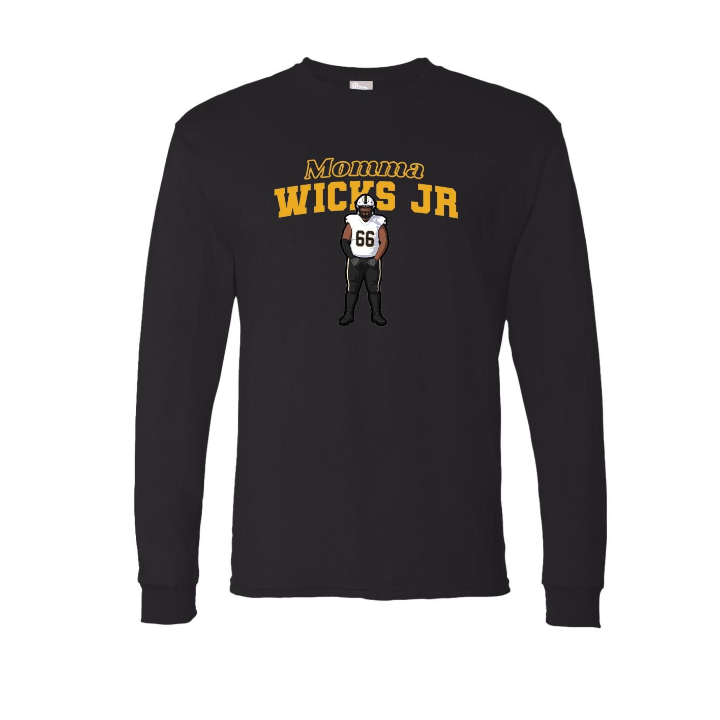 Long Sleeve Tee — Mothers Day Block in Black