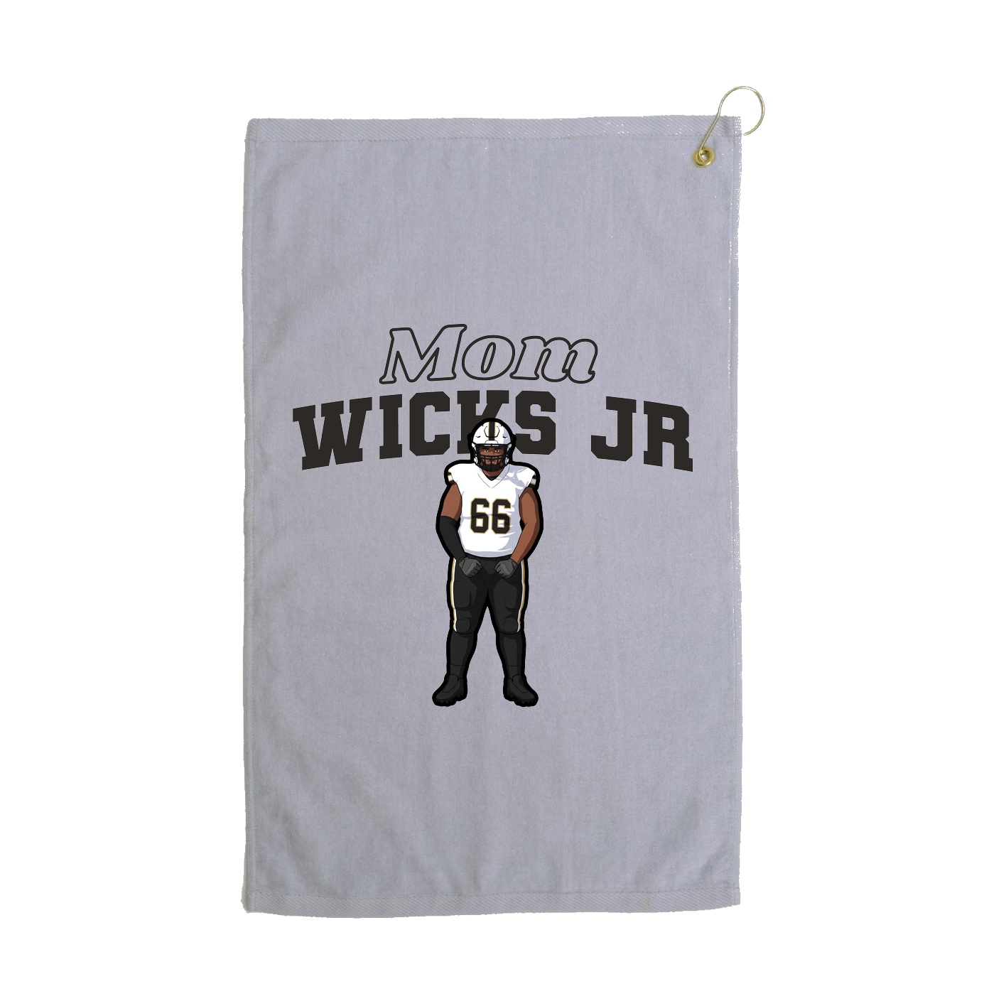 Golf Towel — Mothers Day Block in Grey