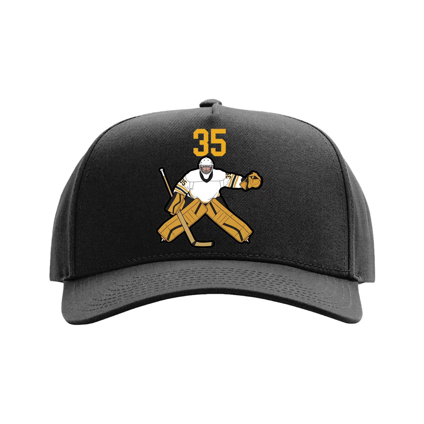 Full Fabric Five-Panel Champ Cap — Number Top in Black