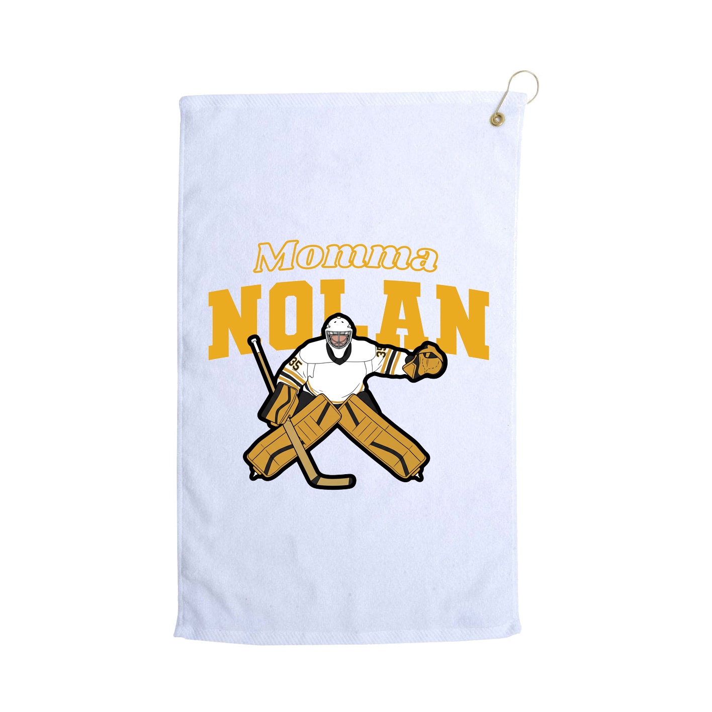 Golf Towel — Mothers Day Block in White