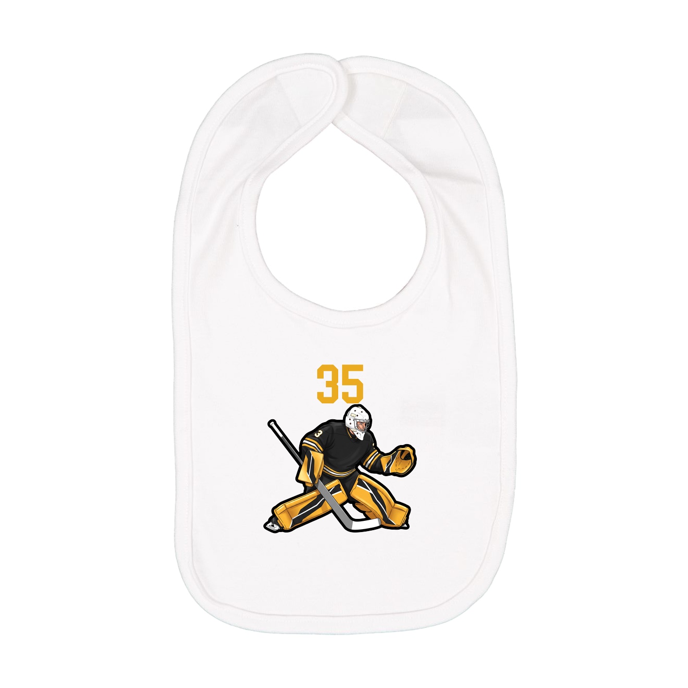 Infant Bib — Number Top in White