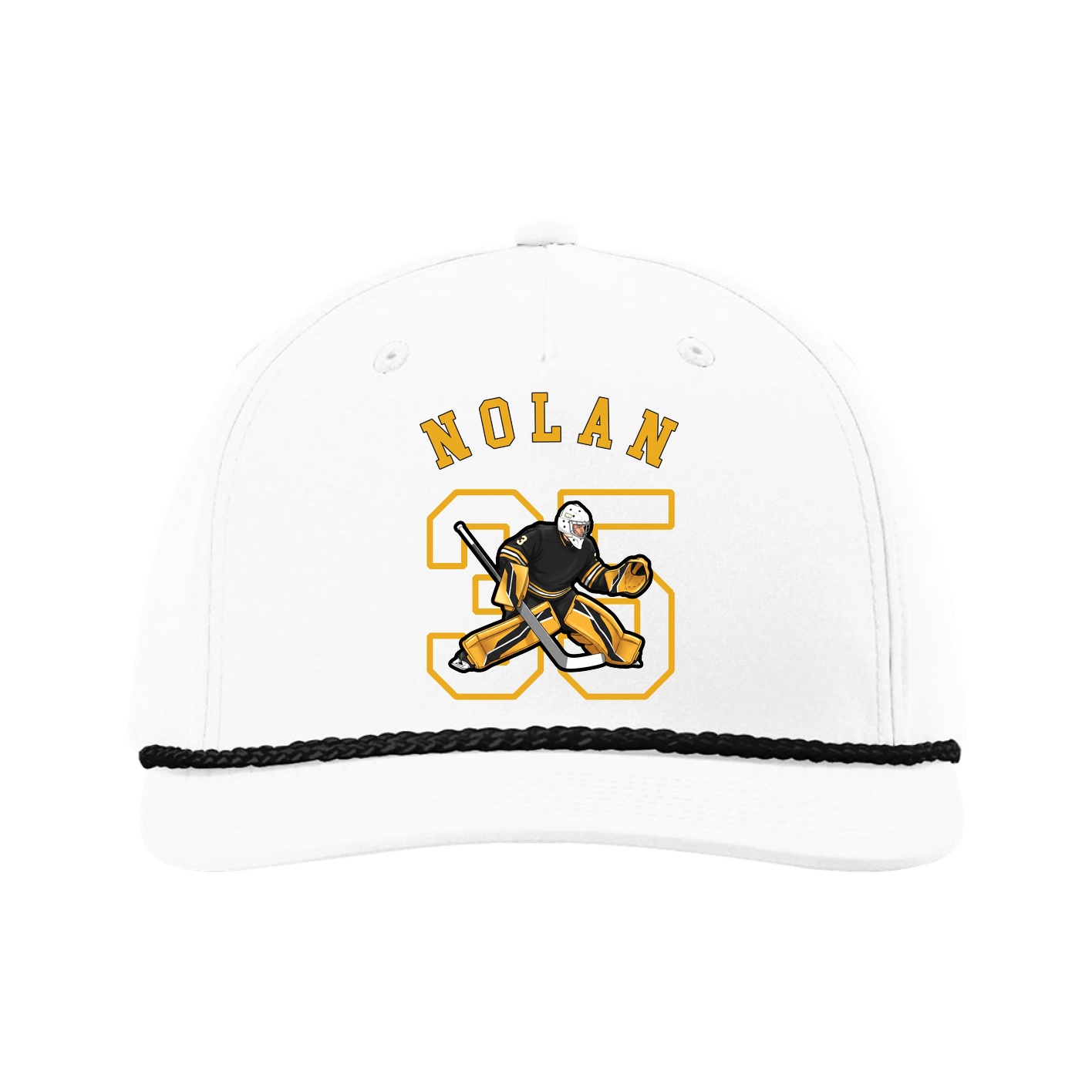 Five-Panel Classic Rope Cap — Shirsey Arch in White