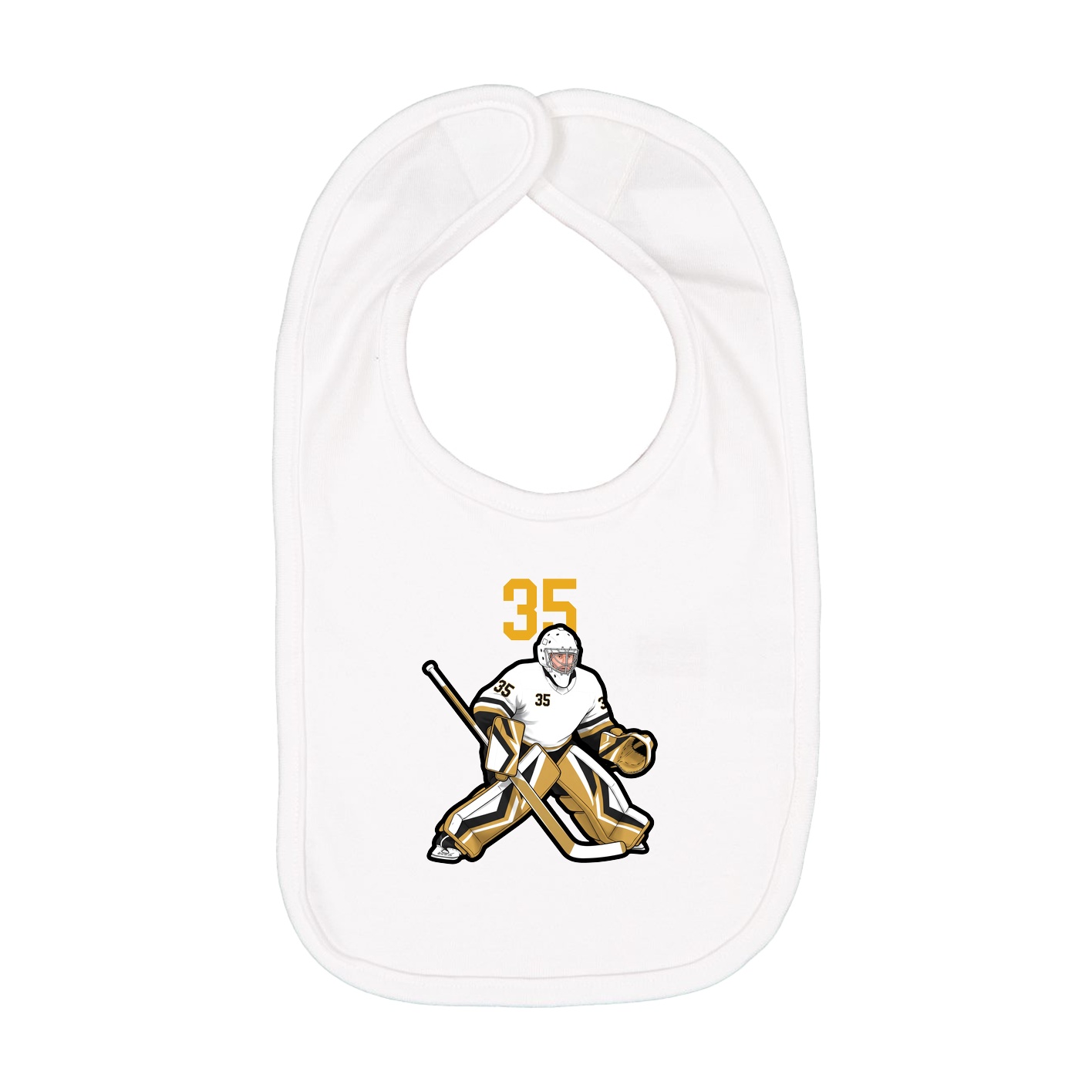 Infant Bib — Number Top in White