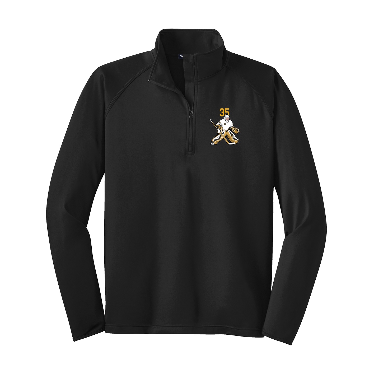 Q-Zip Pullover — Number Top in Black