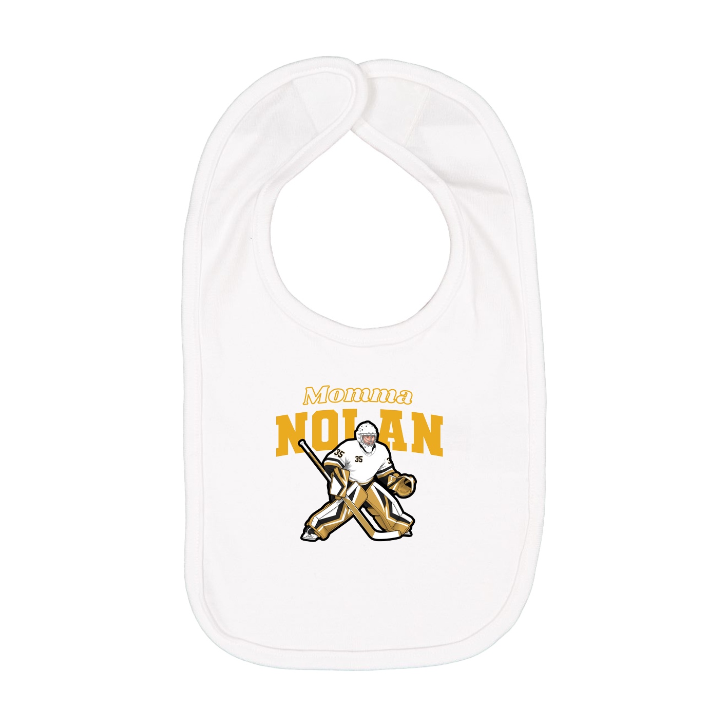 Infant Bib — Mothers Day Block in White