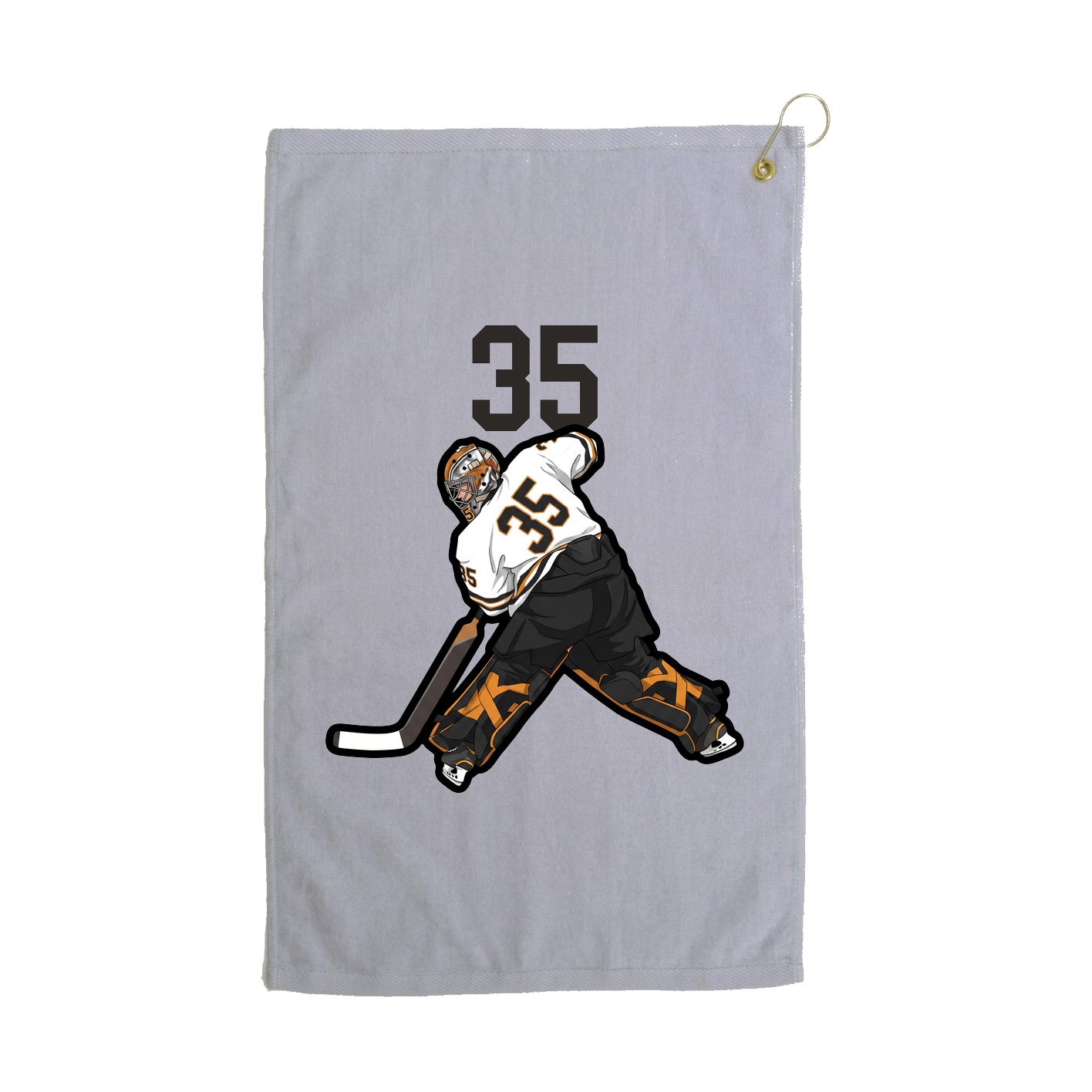 Golf Towel — Number Top in Grey
