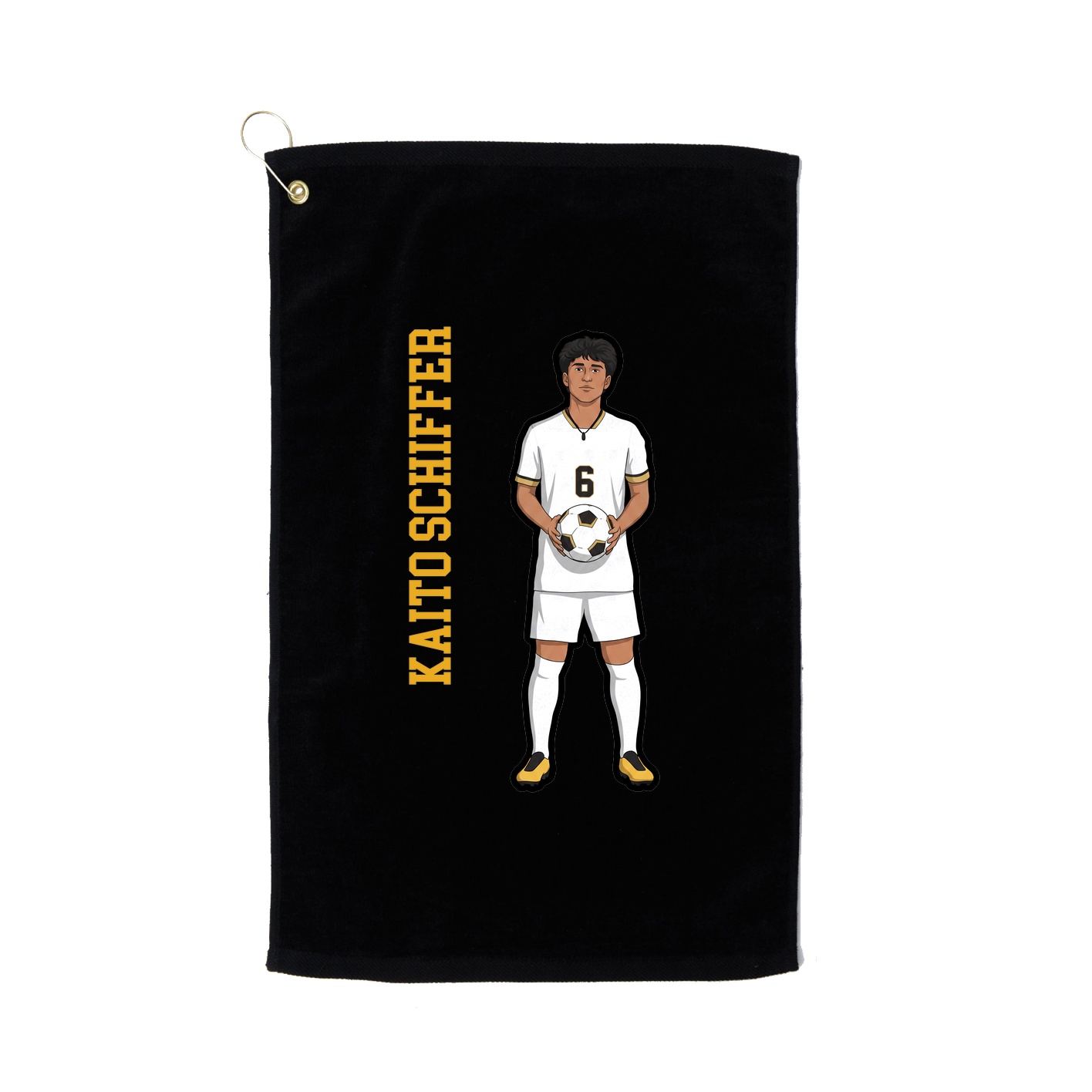 Golf Towel — Name Vertical in Black