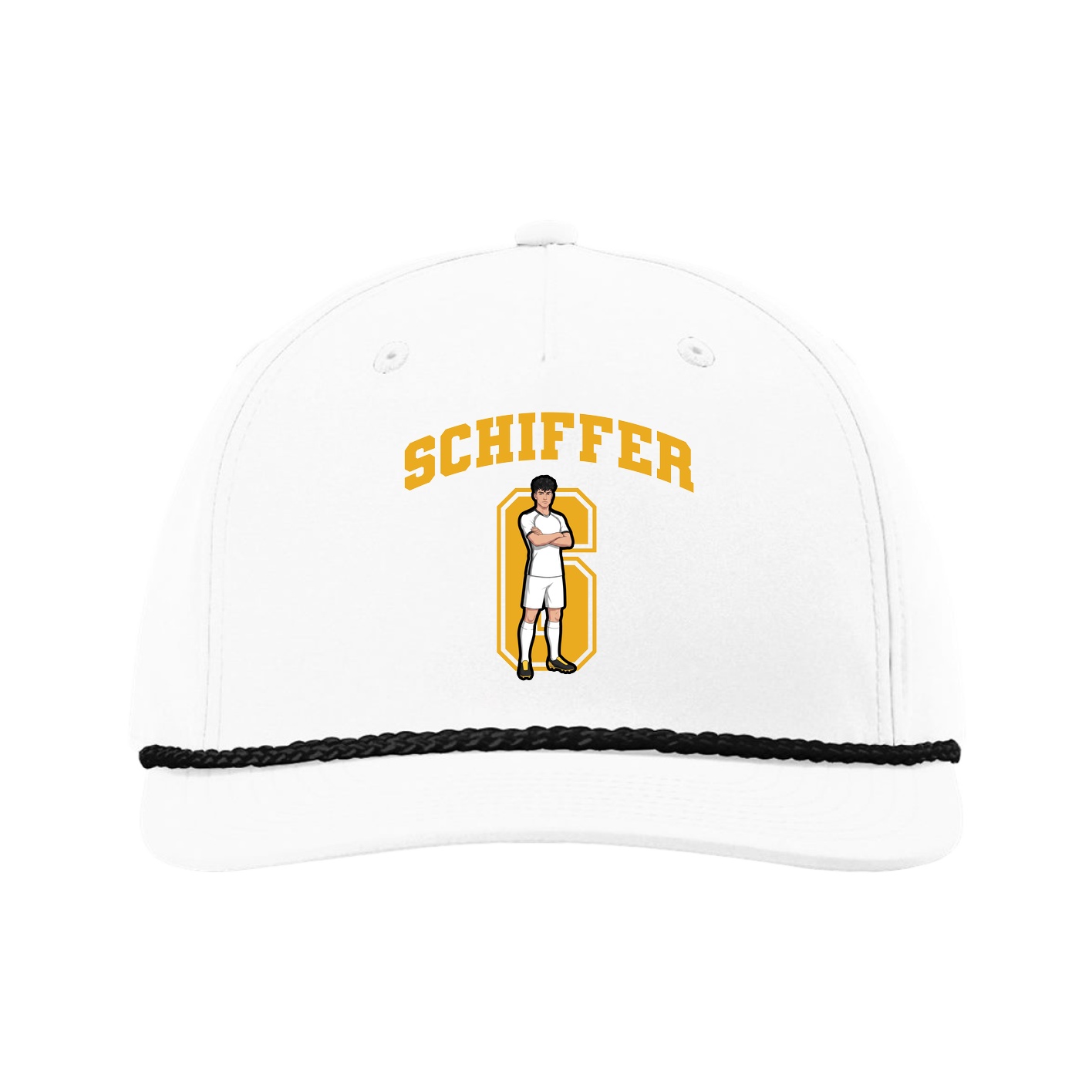 Five-Panel Classic Rope Cap — Number in White