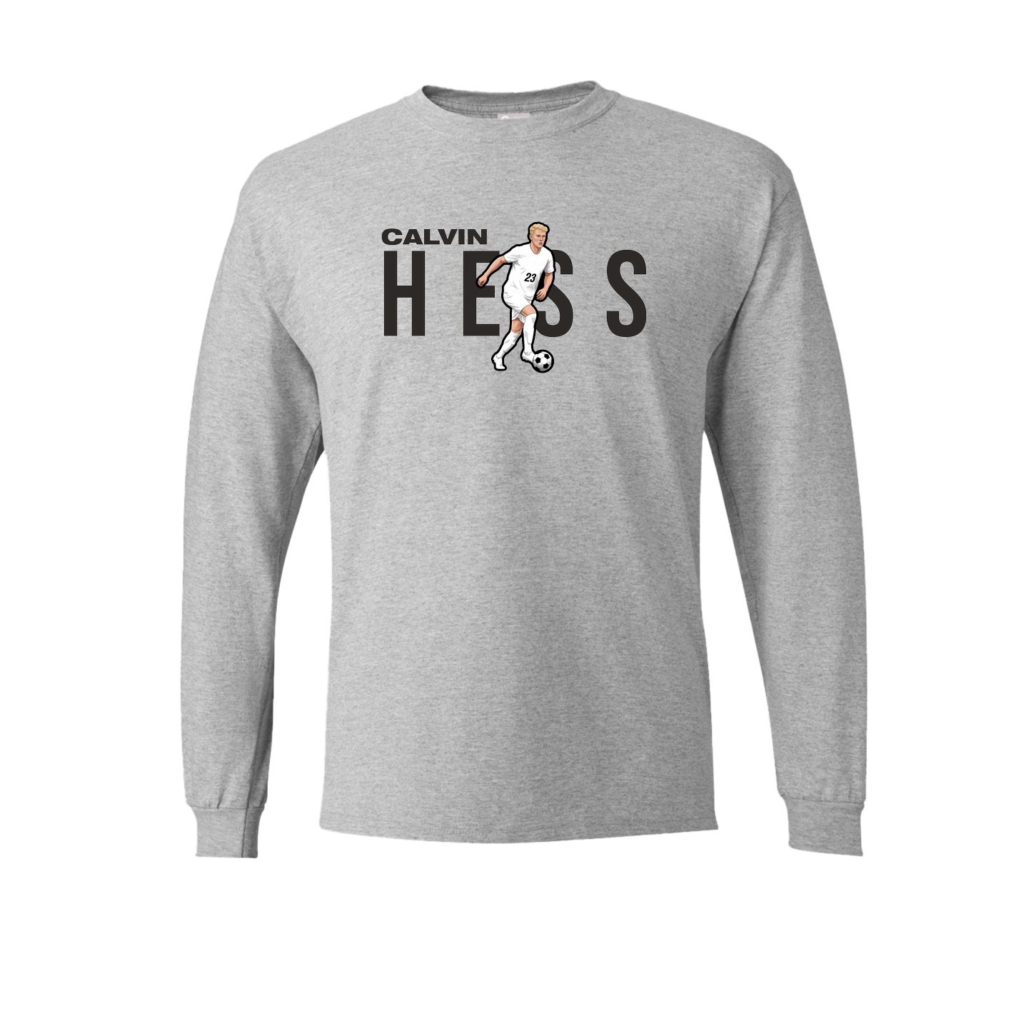 Long Sleeve Tee — Player Name in Grey