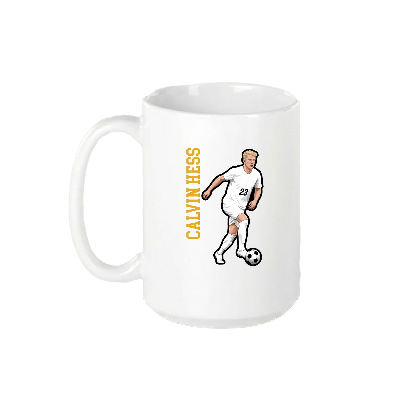 15oz Coffee Mug — Name Vertical in White