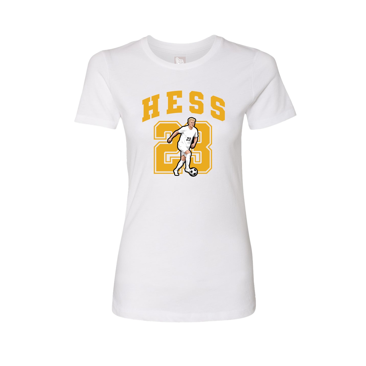 Fitted Women's Tee — Number in White