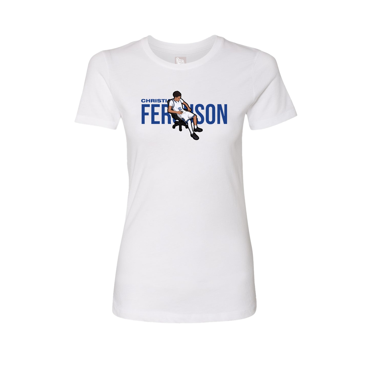 Fitted Women's Tee — Player Name in White