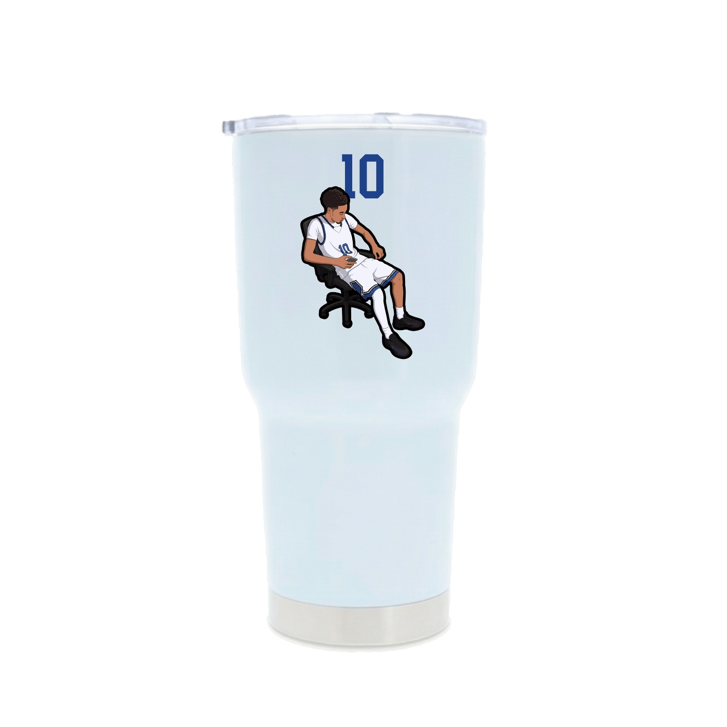 30oz Stainless Steel Tumbler — Number Top in White