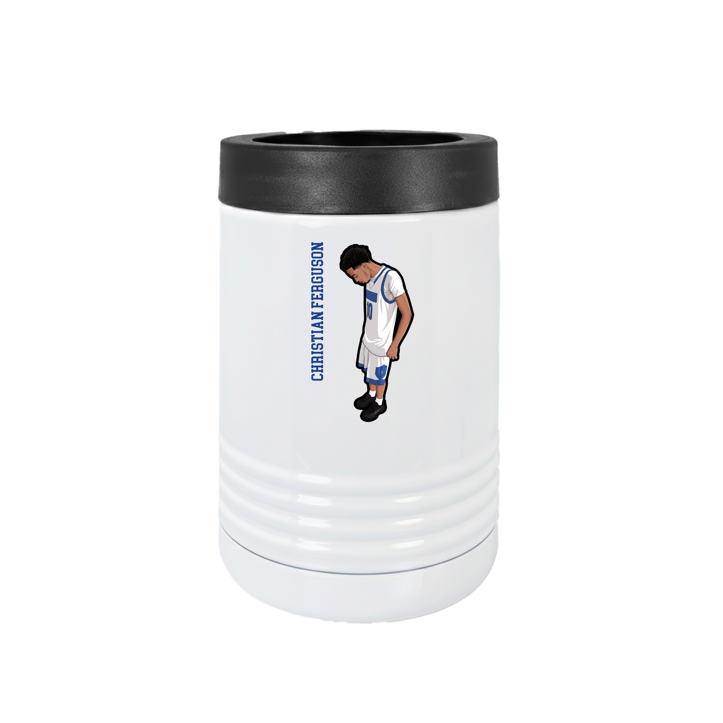 Beverage Holder — Name Vertical in White