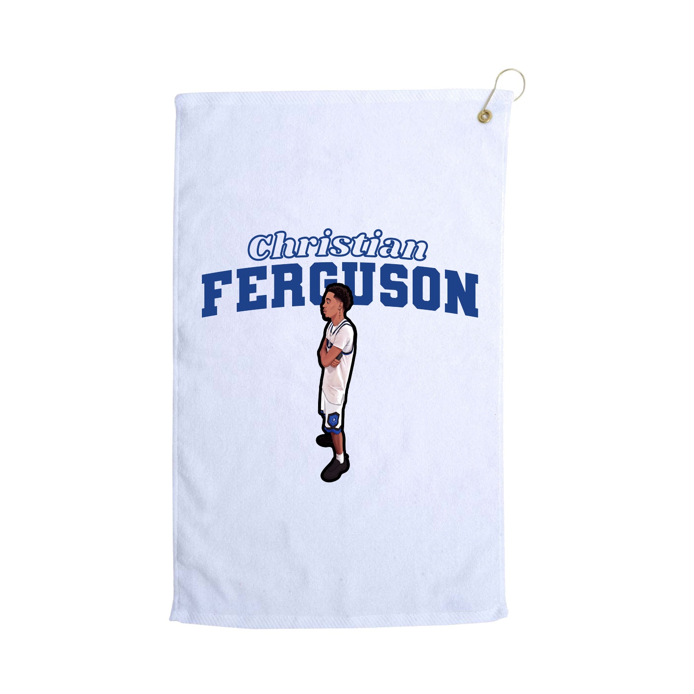 Golf Towel — Name Arch in White