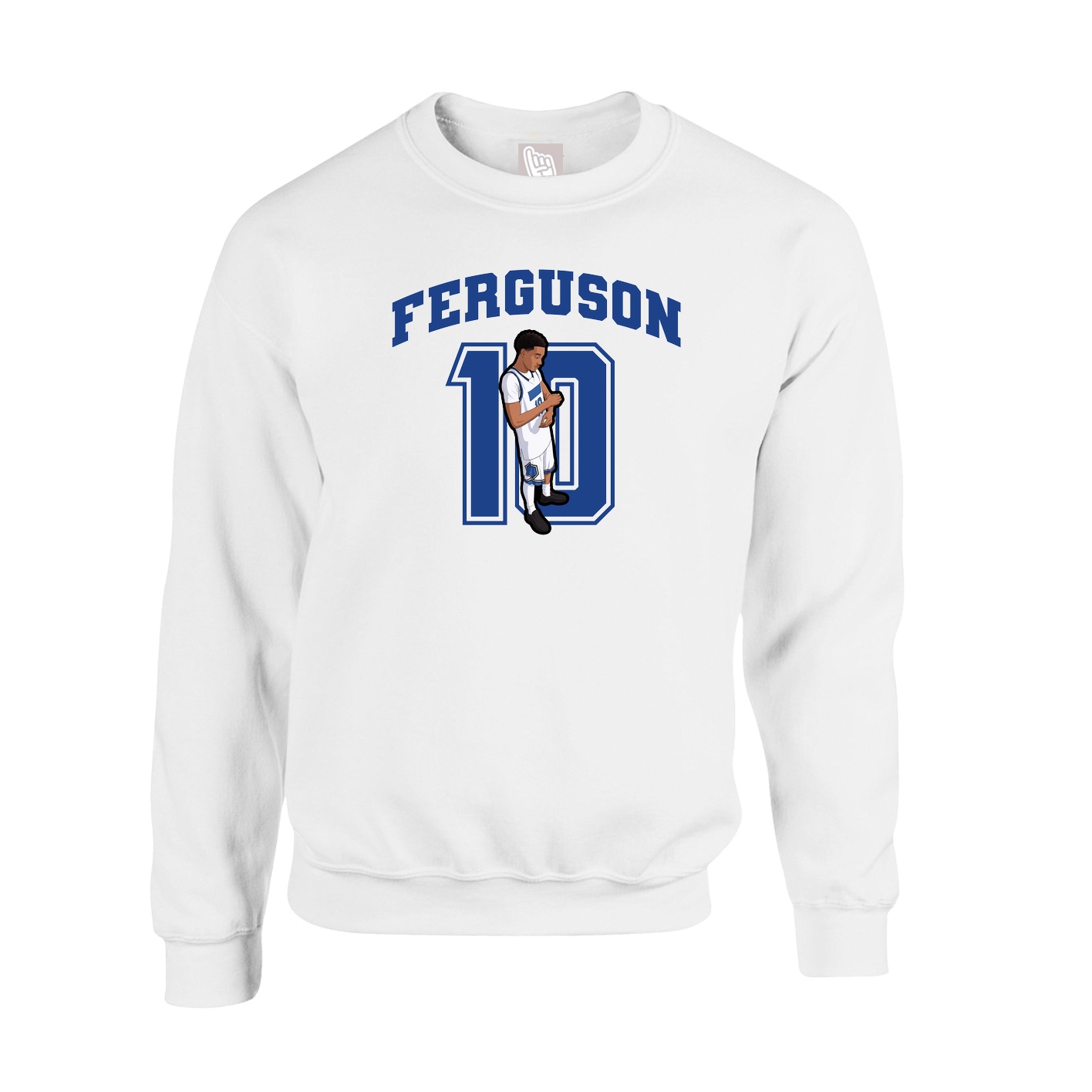 Fleece Crew — Number in White