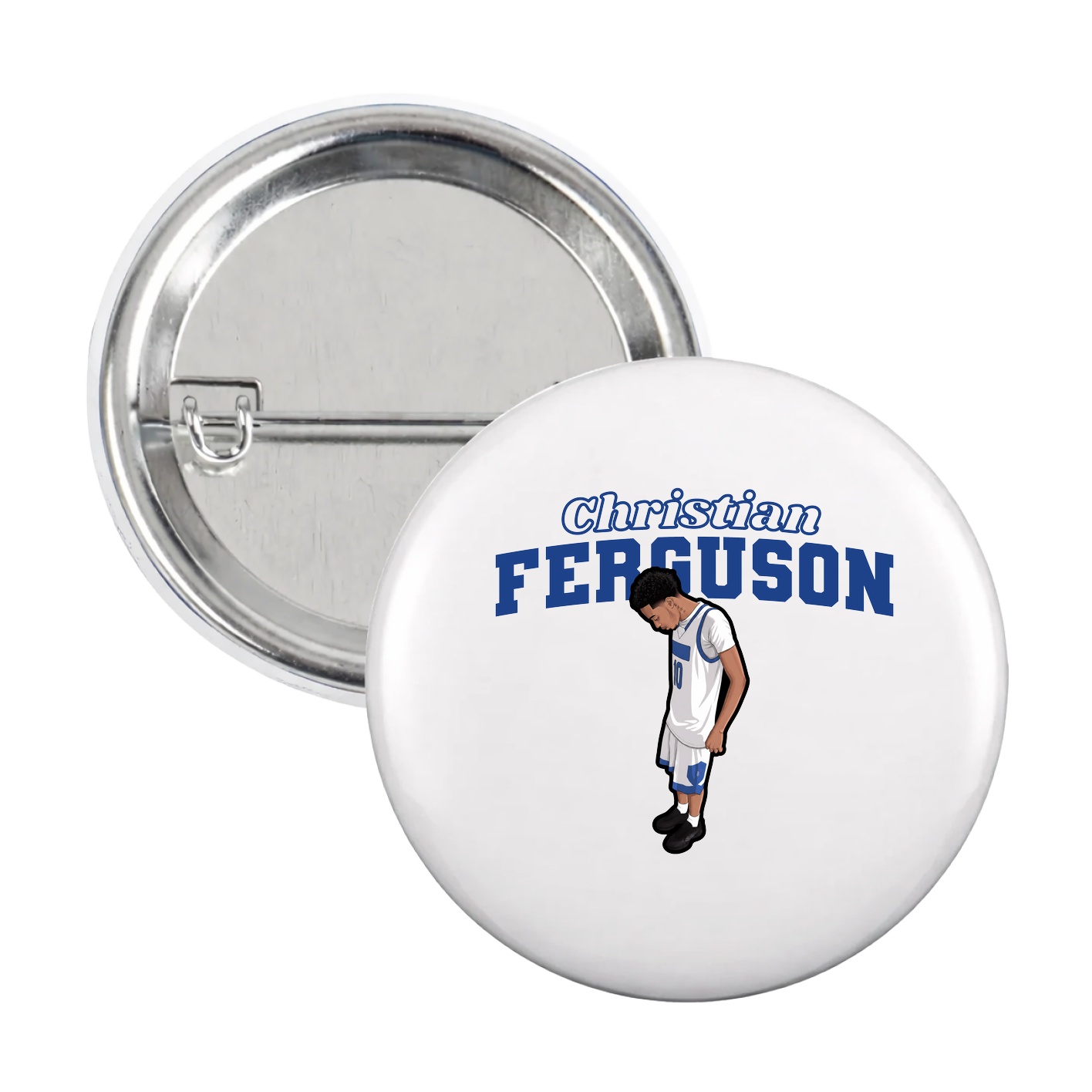 Game Day Button — Name Arch in White