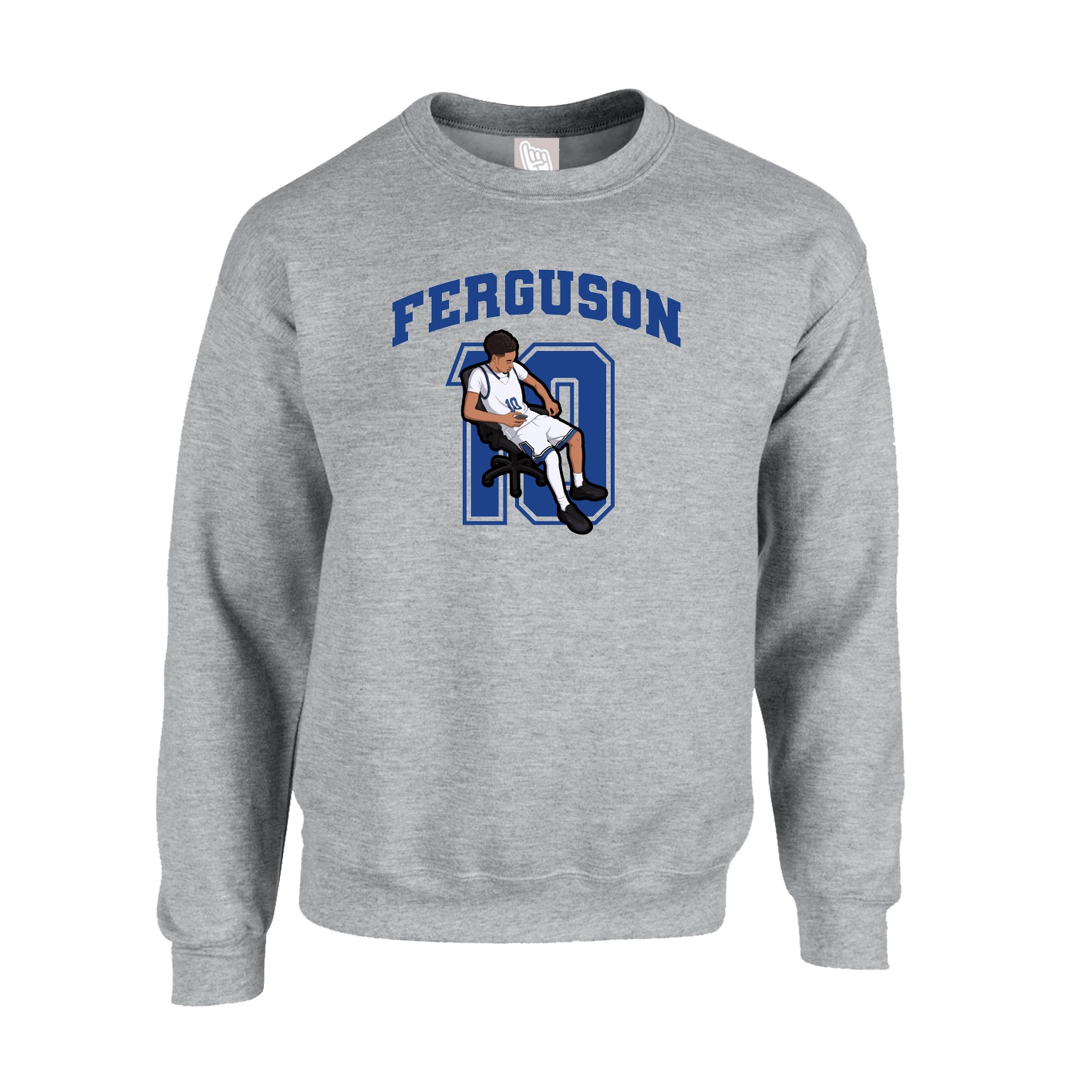 Fleece Crew — Number in Grey