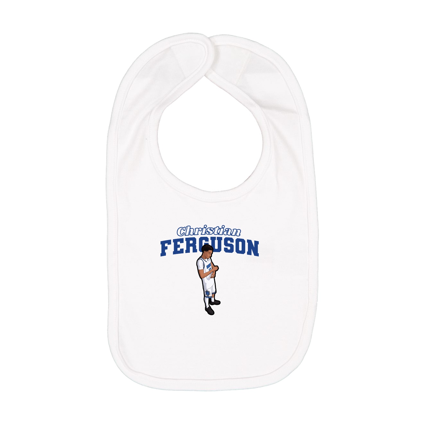 Infant Bib — Name Arch in White