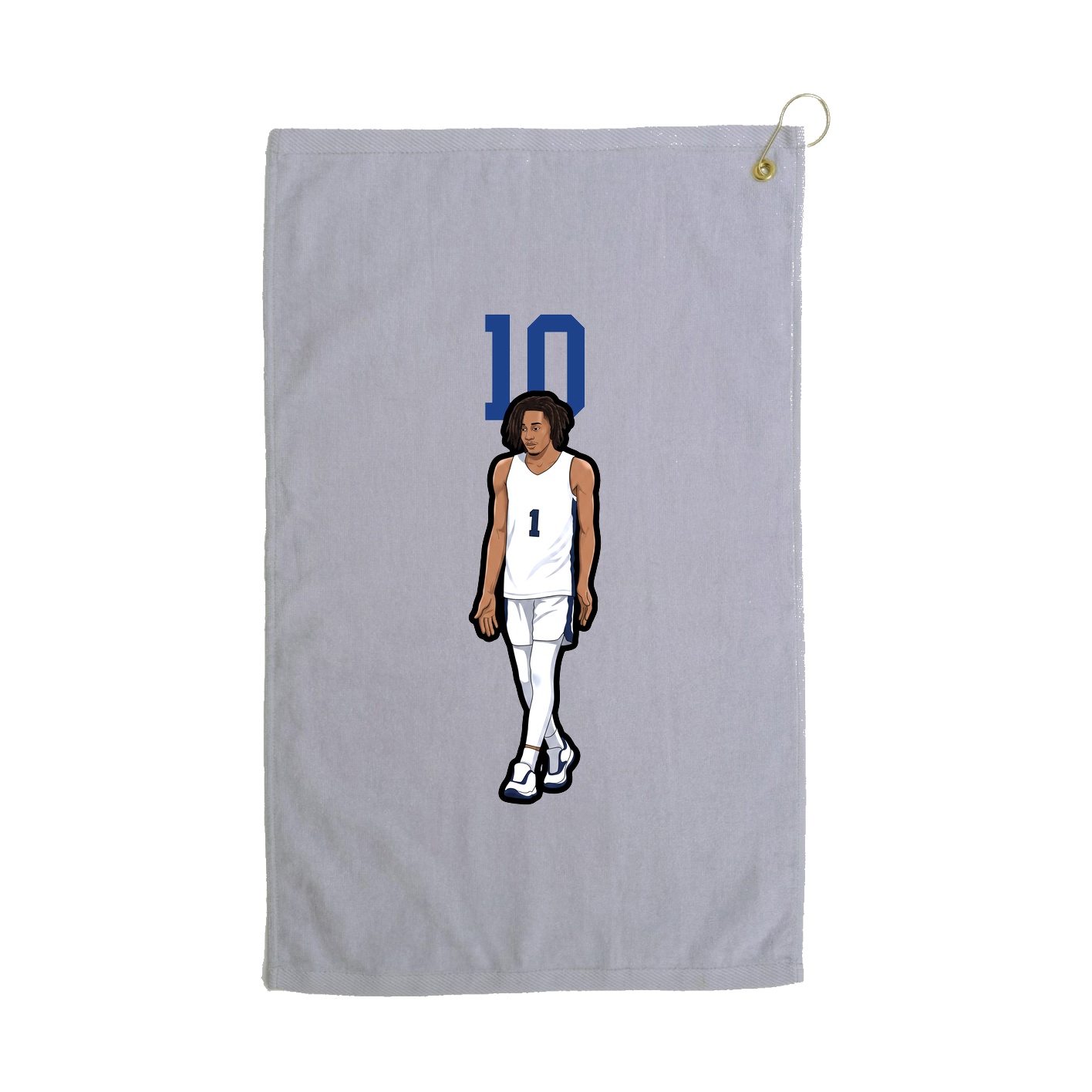 Golf Towel — Number Top in Grey