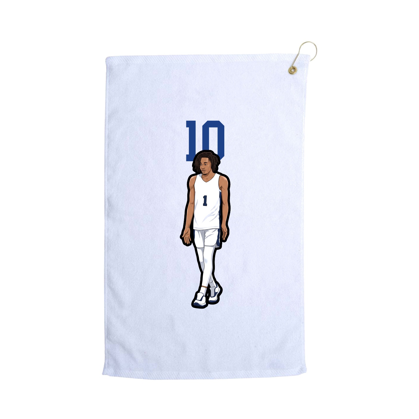 Golf Towel — Number Top in White