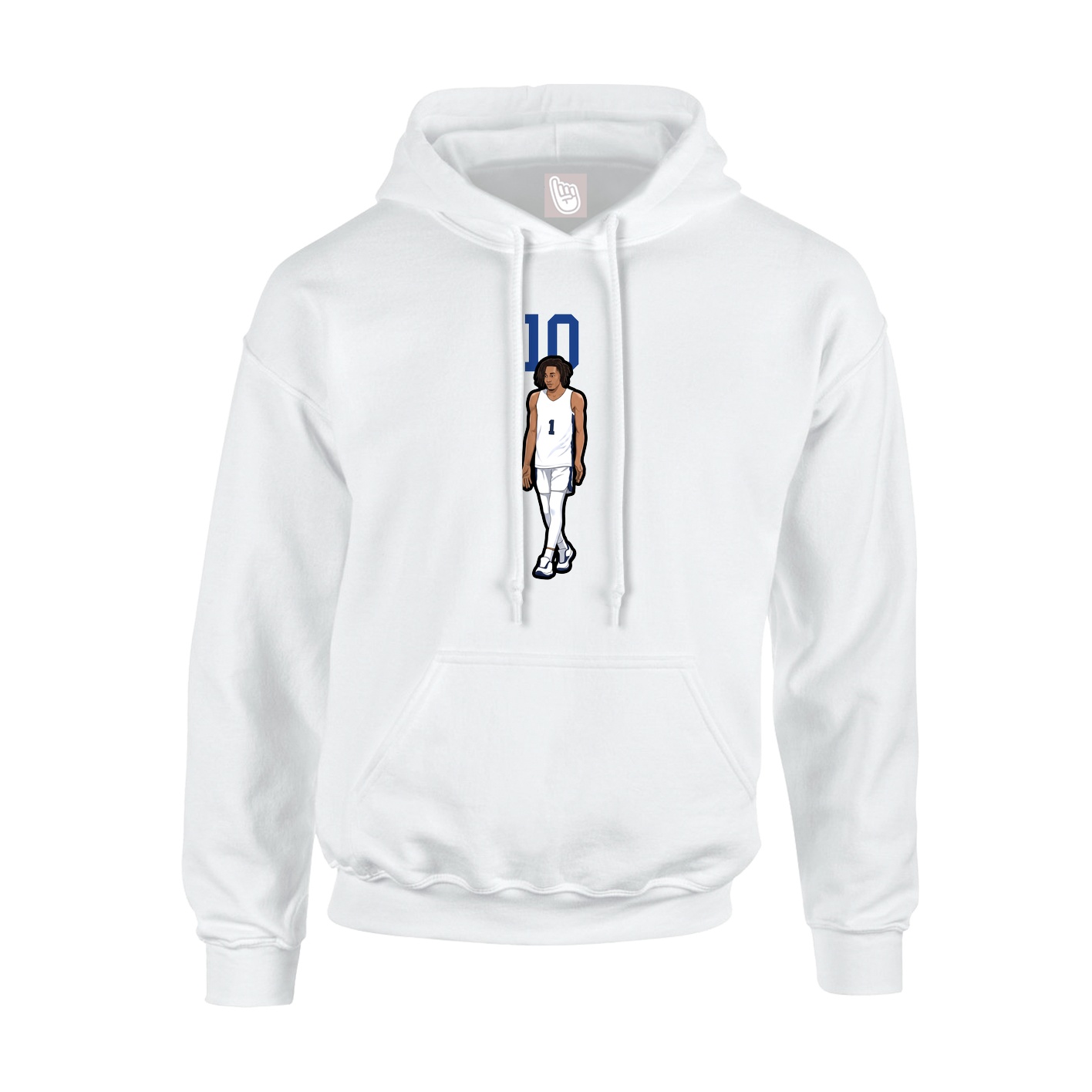 Hoodie — Number Top in White