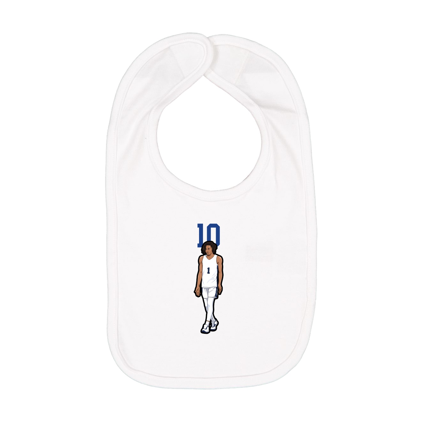 Infant Bib — Number Top in White
