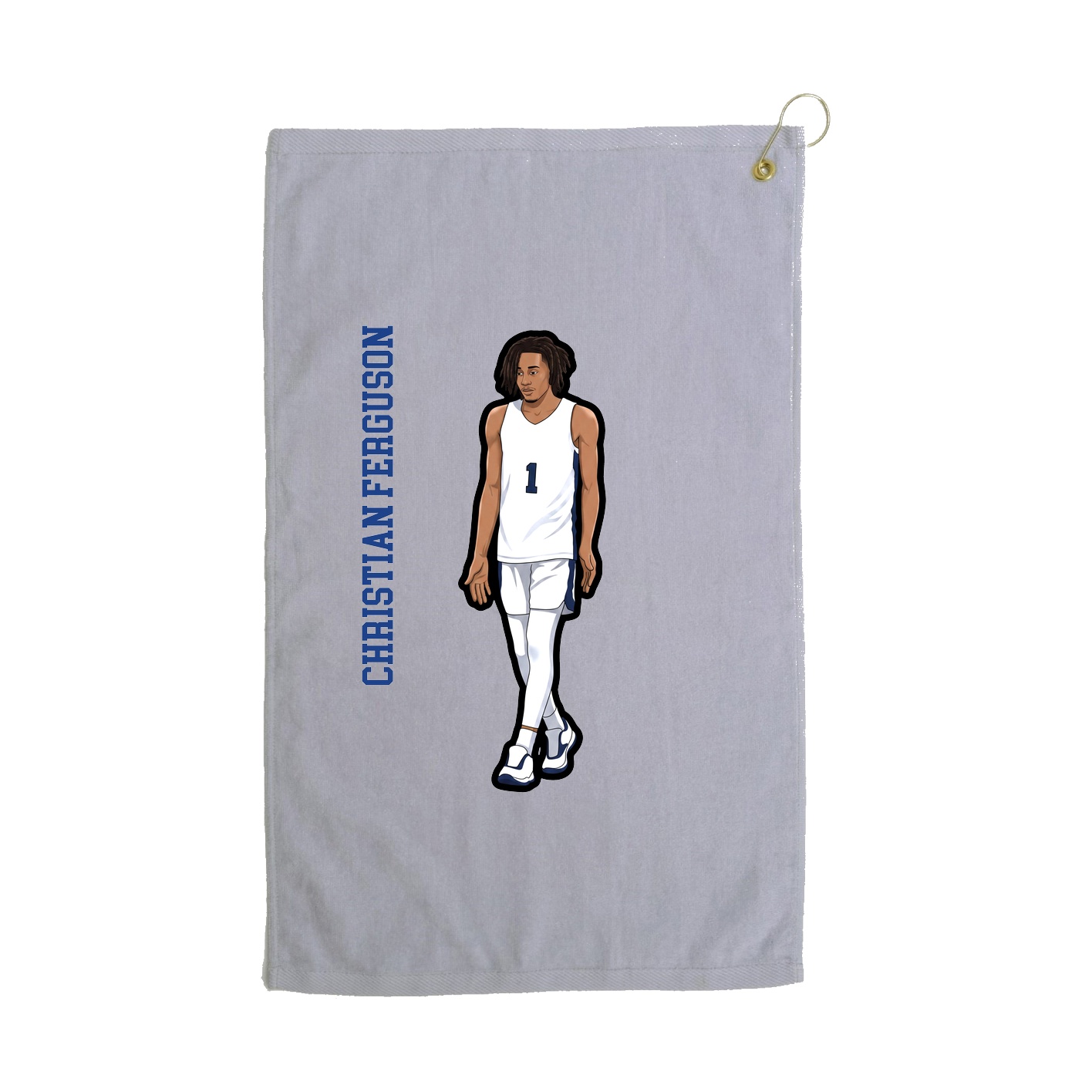 Golf Towel — Name Vertical in Grey