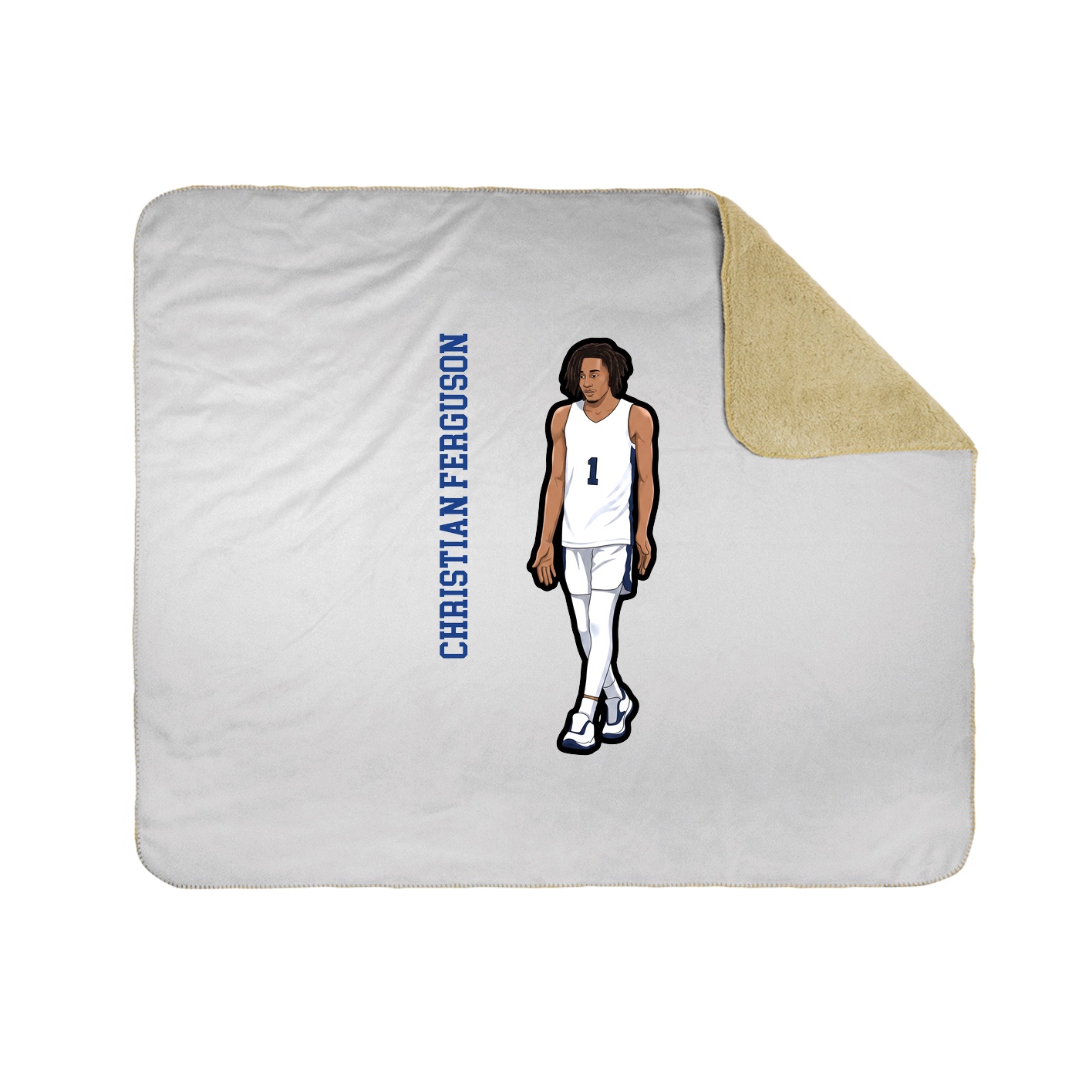 Throw Blanket — Name Vertical in White