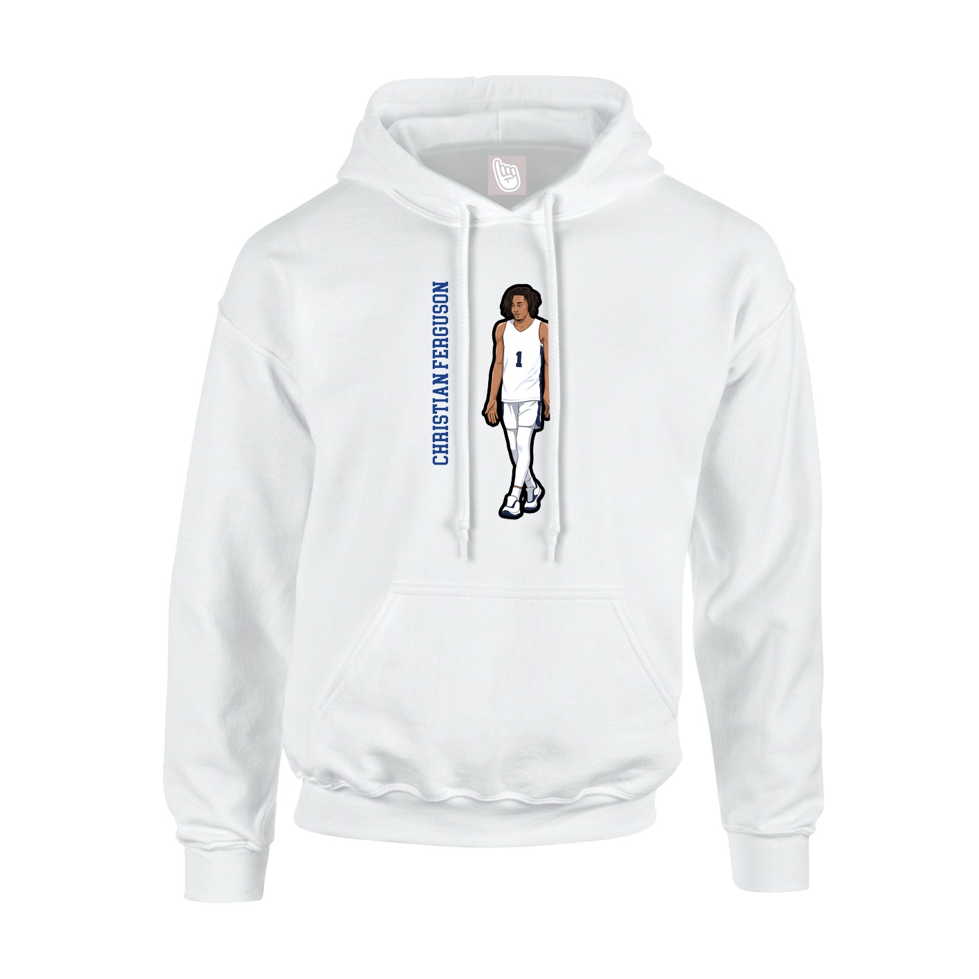 Hoodie — Name Vertical in White