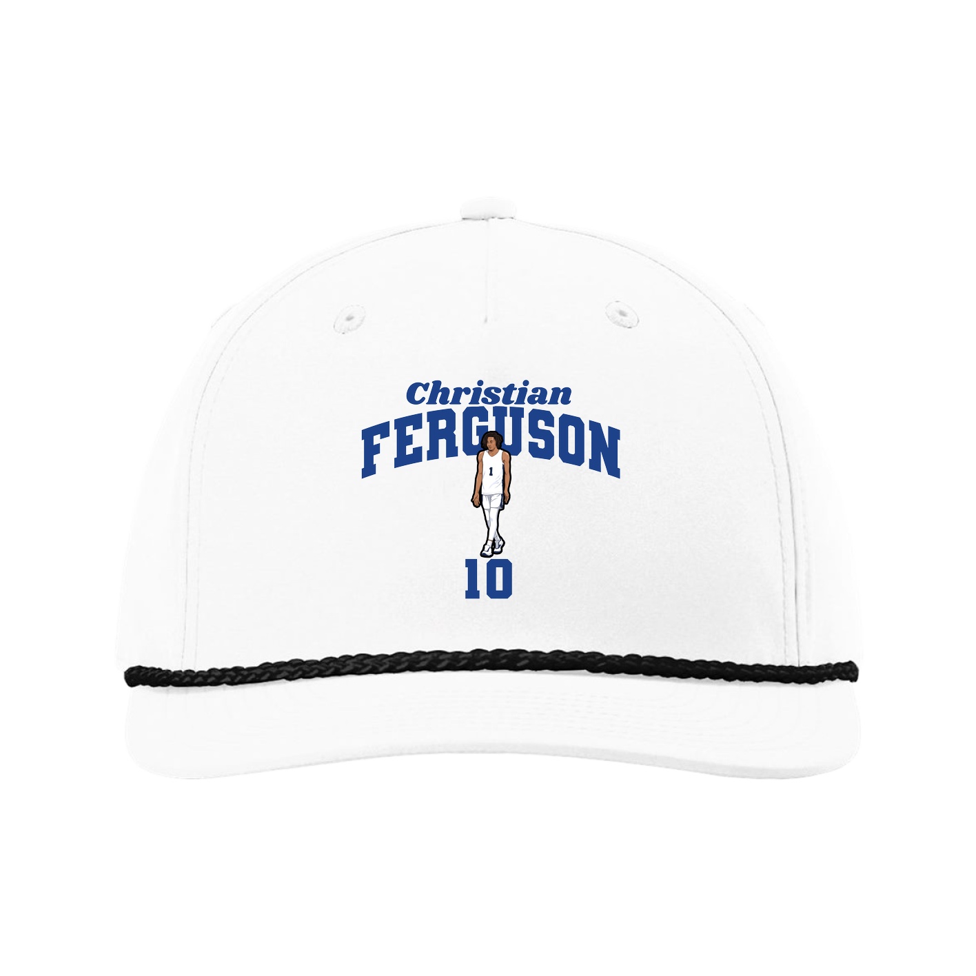Five-Panel Classic Rope Cap — Signature Arch in White
