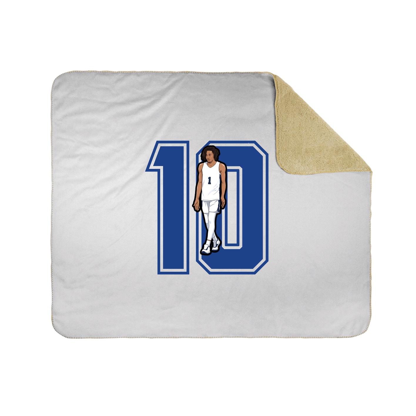 Throw Blanket — Number in White