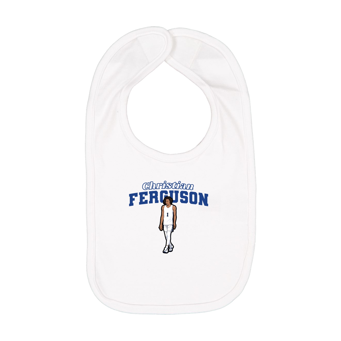 Infant Bib — Name Arch in White