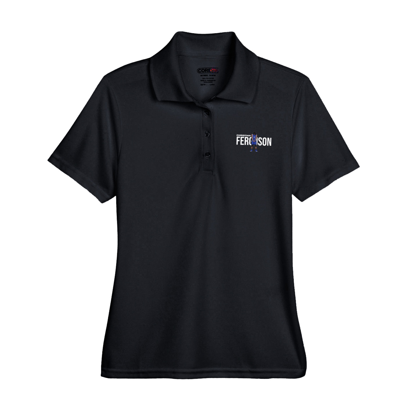 Womens Performance Polo — Player Name in Black