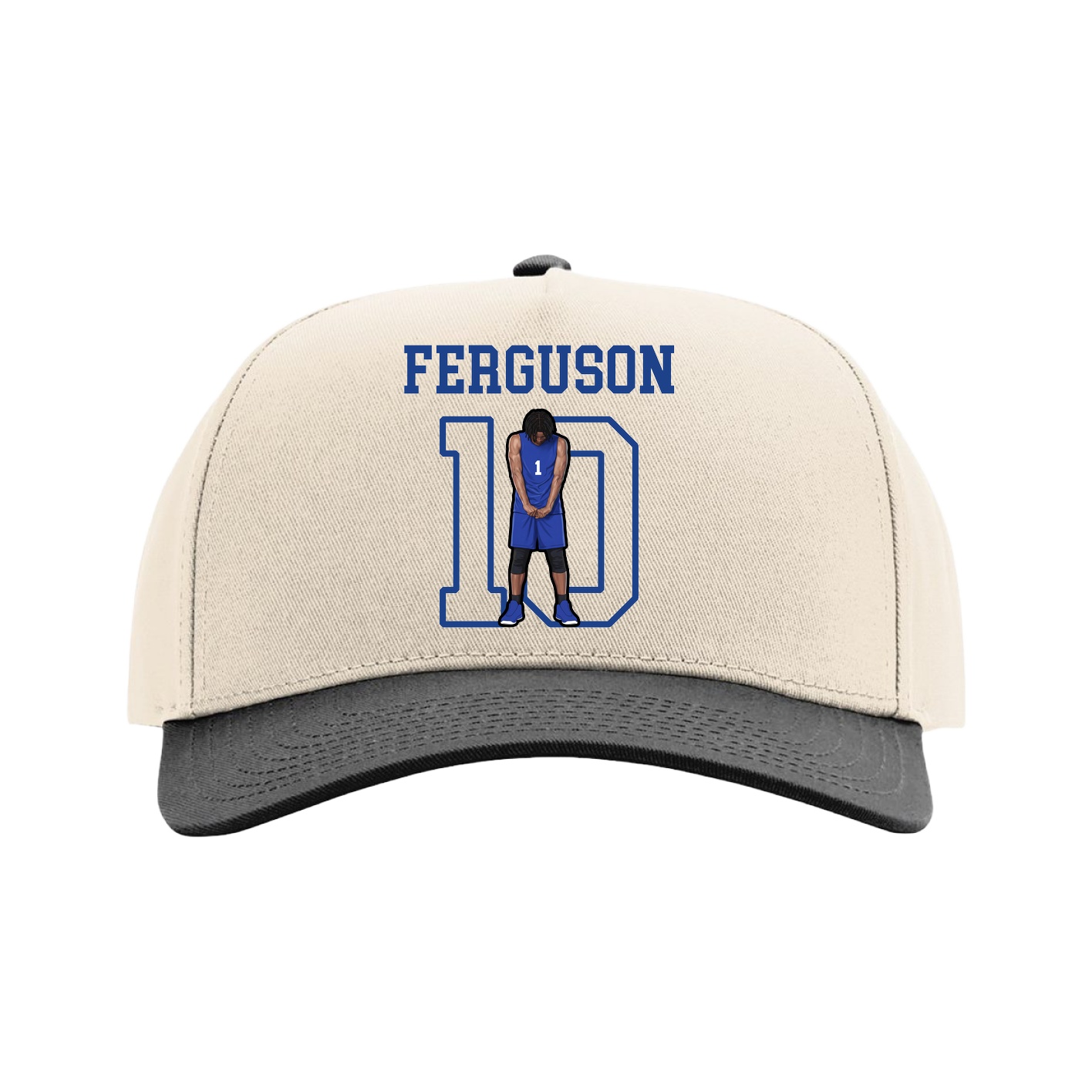 Full Fabric Five-Panel Champ Cap — Shirsey in Cream/Black