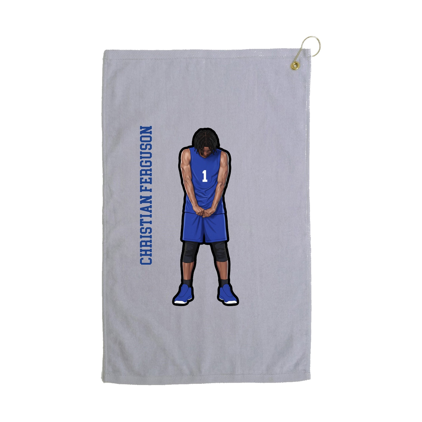 Golf Towel — Name Vertical in Grey