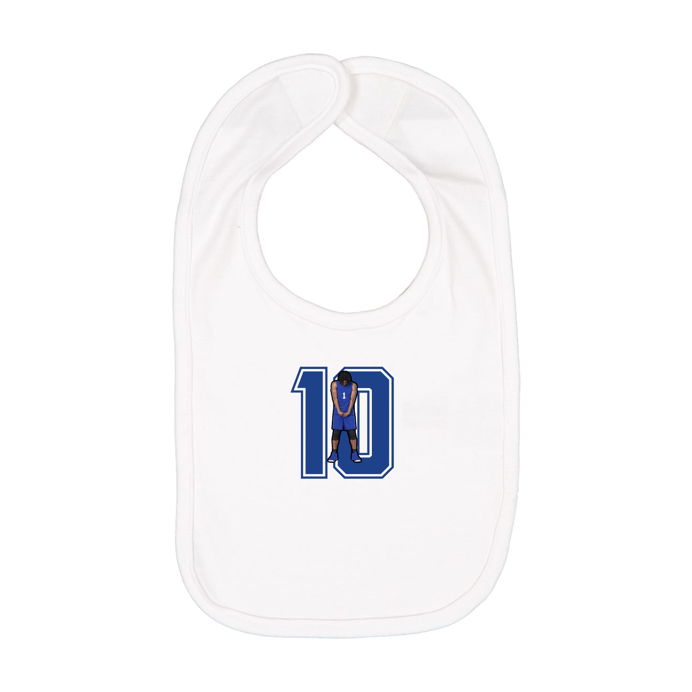 Infant Bib — Number in White
