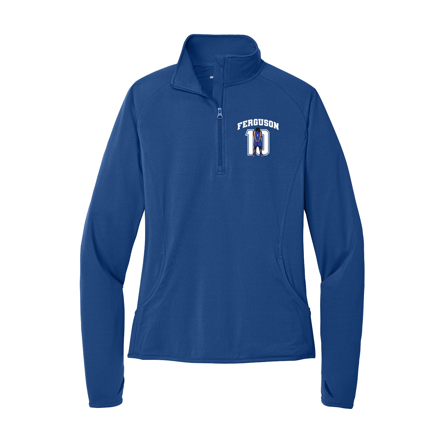 Women's Q-Zip Pullover — Number in Royal