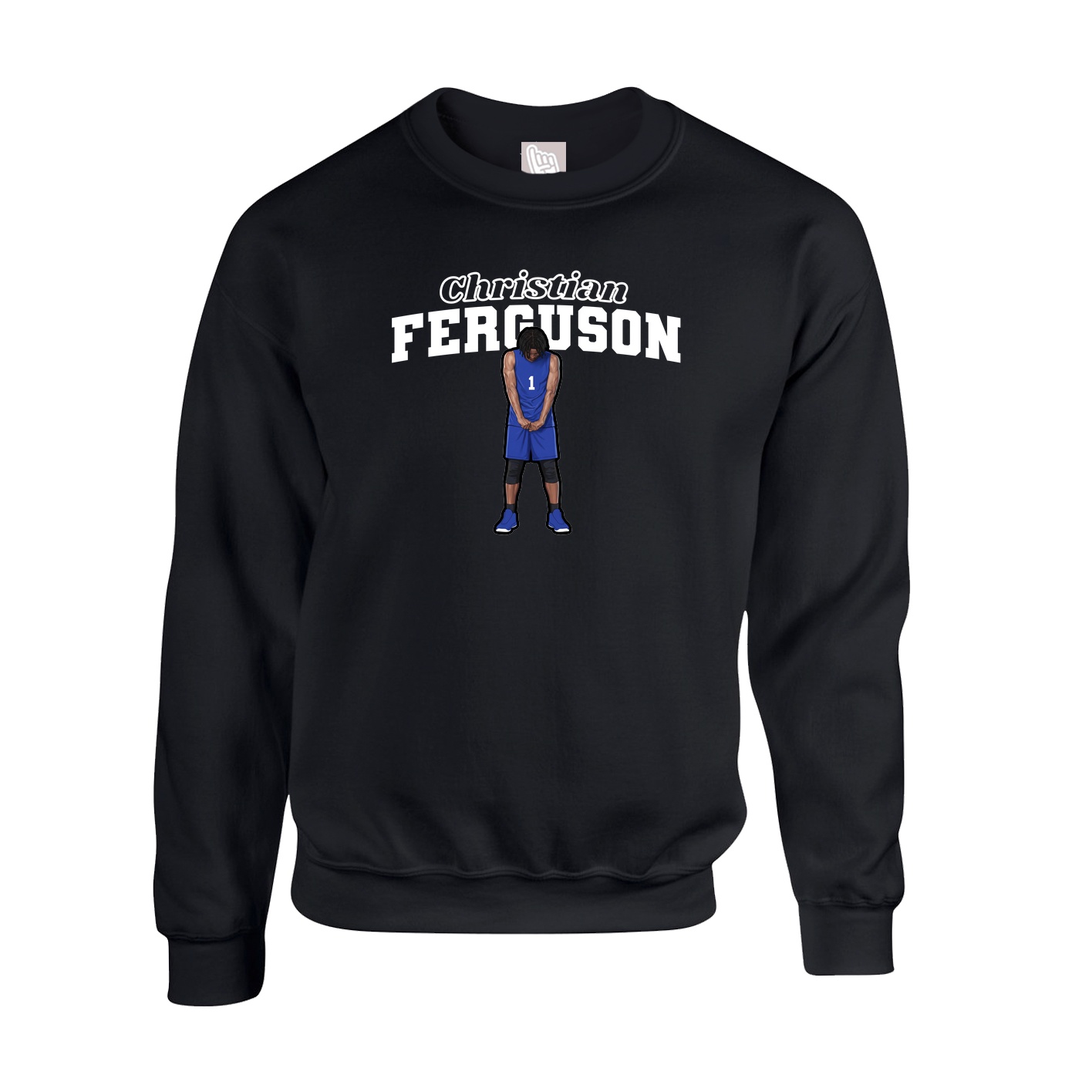 Fleece Crew — Name Arch in Black