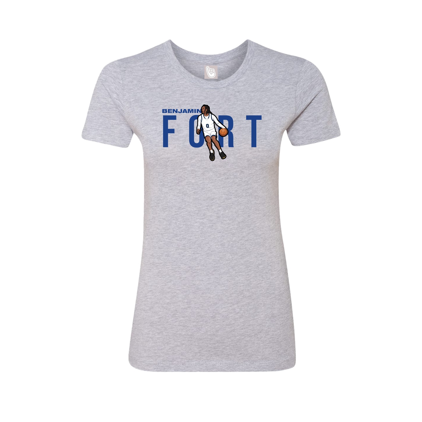 Fitted Women's Tee — Player Name in Grey