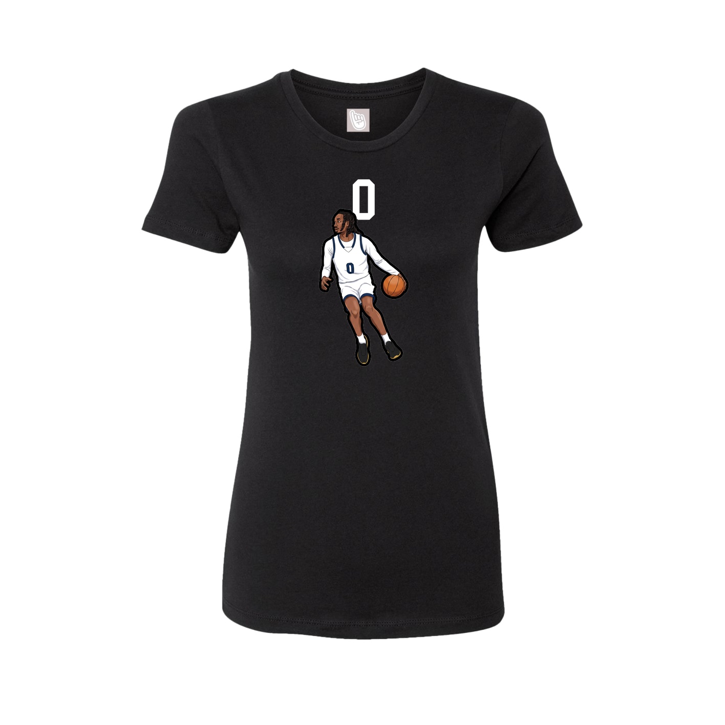 Fitted Women's Tee — Number Top in Black